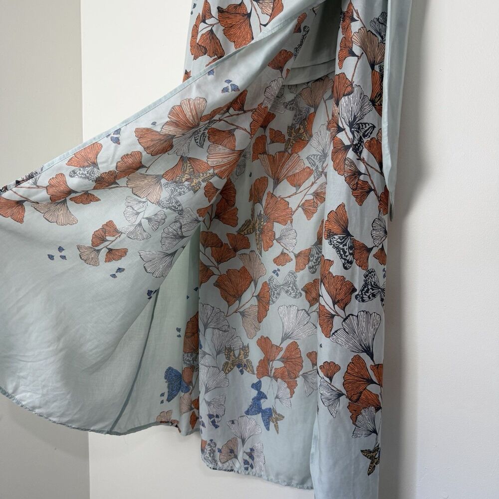 Free People Bri Bri Butterfly Maxi Skirt Blue Orange Women’s 6 Boho Spring - Picture 4 of 16
